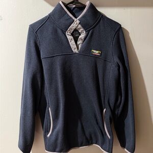 L.L. Bean Men's Dark Blue Zip Up Sweater